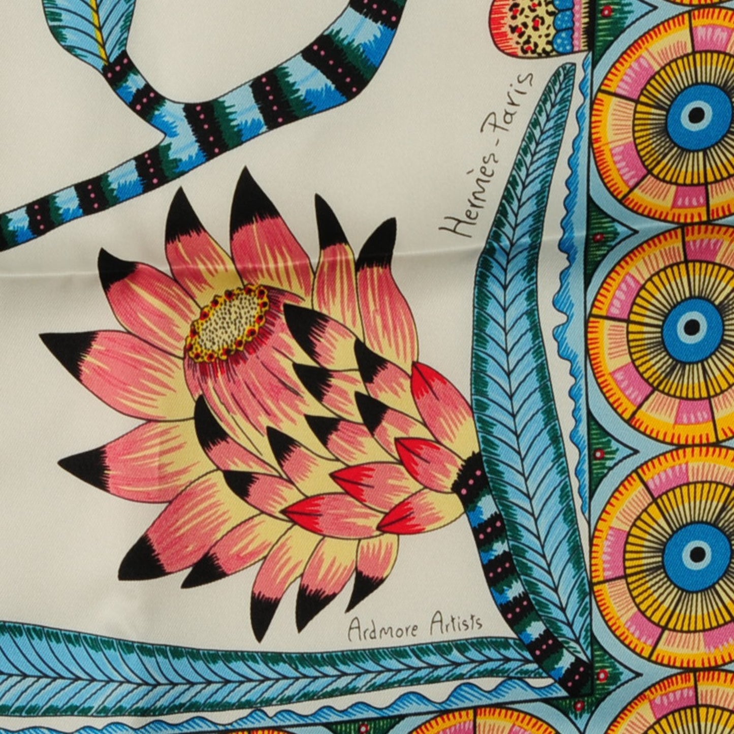 Silk The Savana Dance Scarf 90 Blanc Bleu Ciel Vert