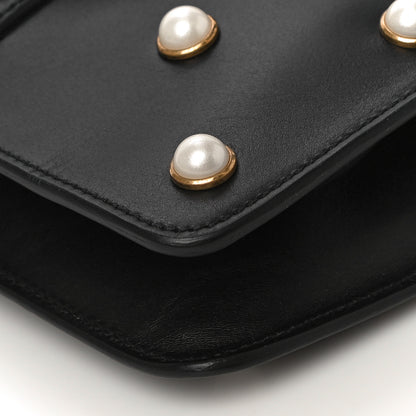 Gucci Nappa Pearl Studded Mini Queen Margaret Broadway Shoulder Bag Black 10 of 11