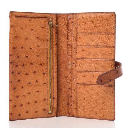 Hermes Ostrich Bearn Wallet Gold 5 of 17
