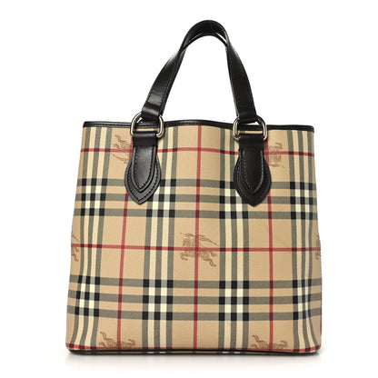 Burberry Haymarket Check Small Onslow Tote Chocolate 1 of 8