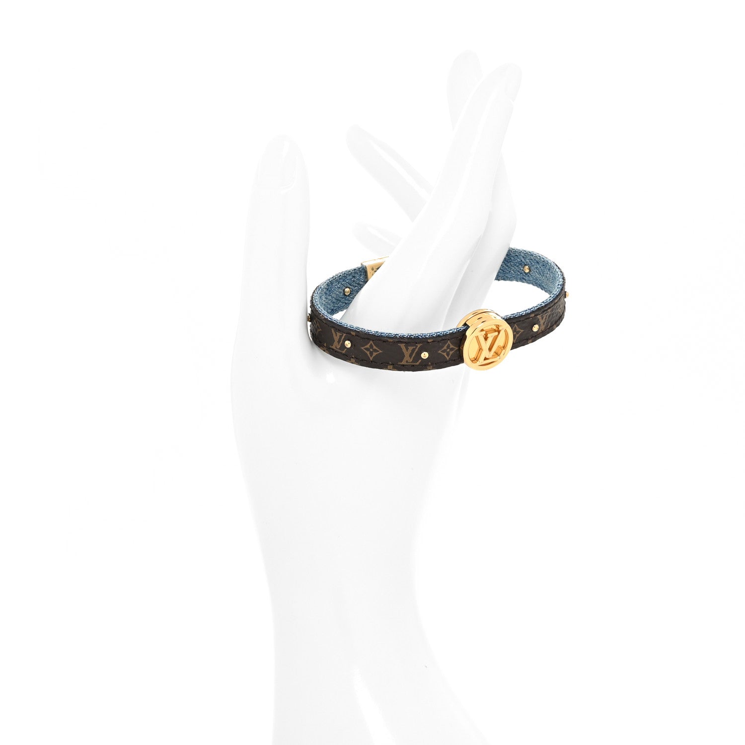 Louis Vuitton Monogram LV Circle Reversible Bracelet 19 Denim 2 of 7