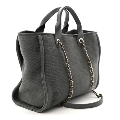 Chanel Mixed Fibers Small Deauville Tote Dark Grey 4 of 11