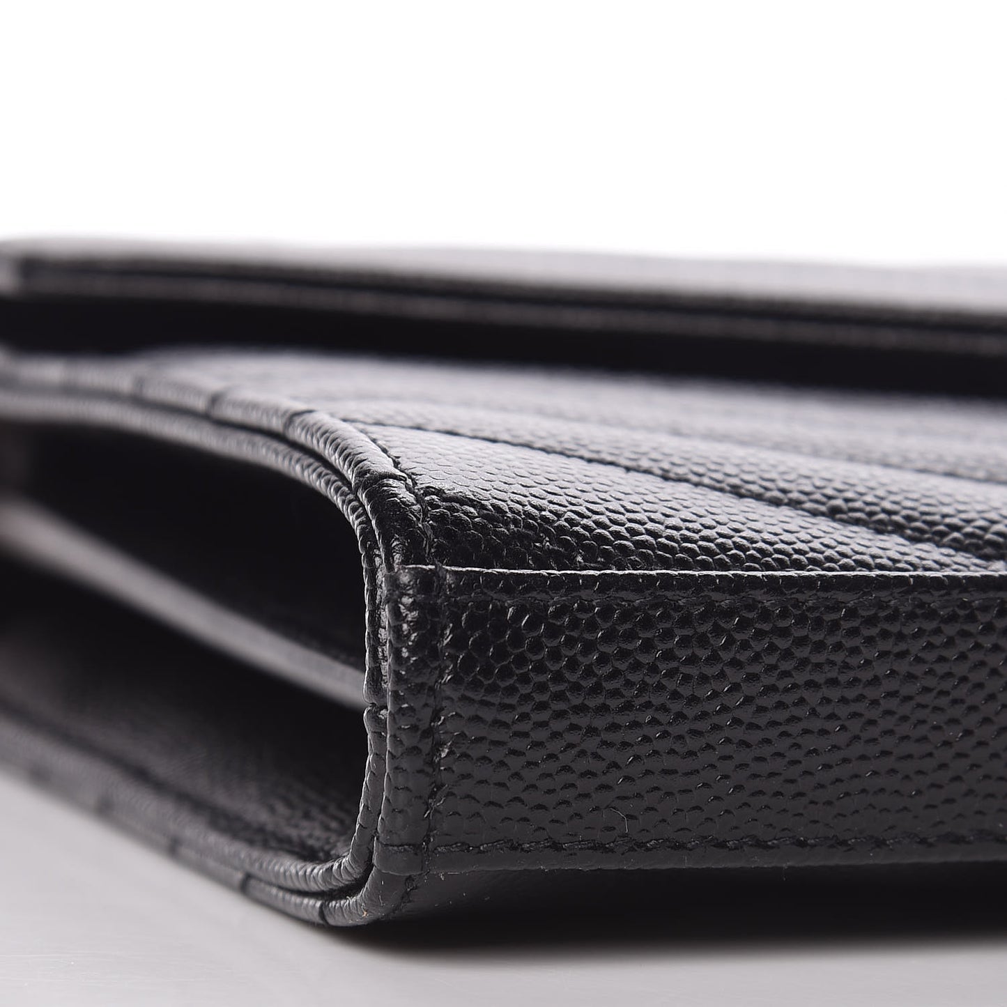 Grain De Poudre Matelasse Chevron Deconstructed Monogram Chain Wallet Black