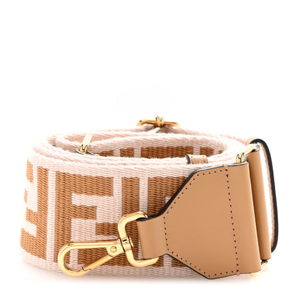 Fendi Ribbon Vitello King FF 1974 Adjustable Strap You Poudre Cuoio Miele Scuro 1 of 4