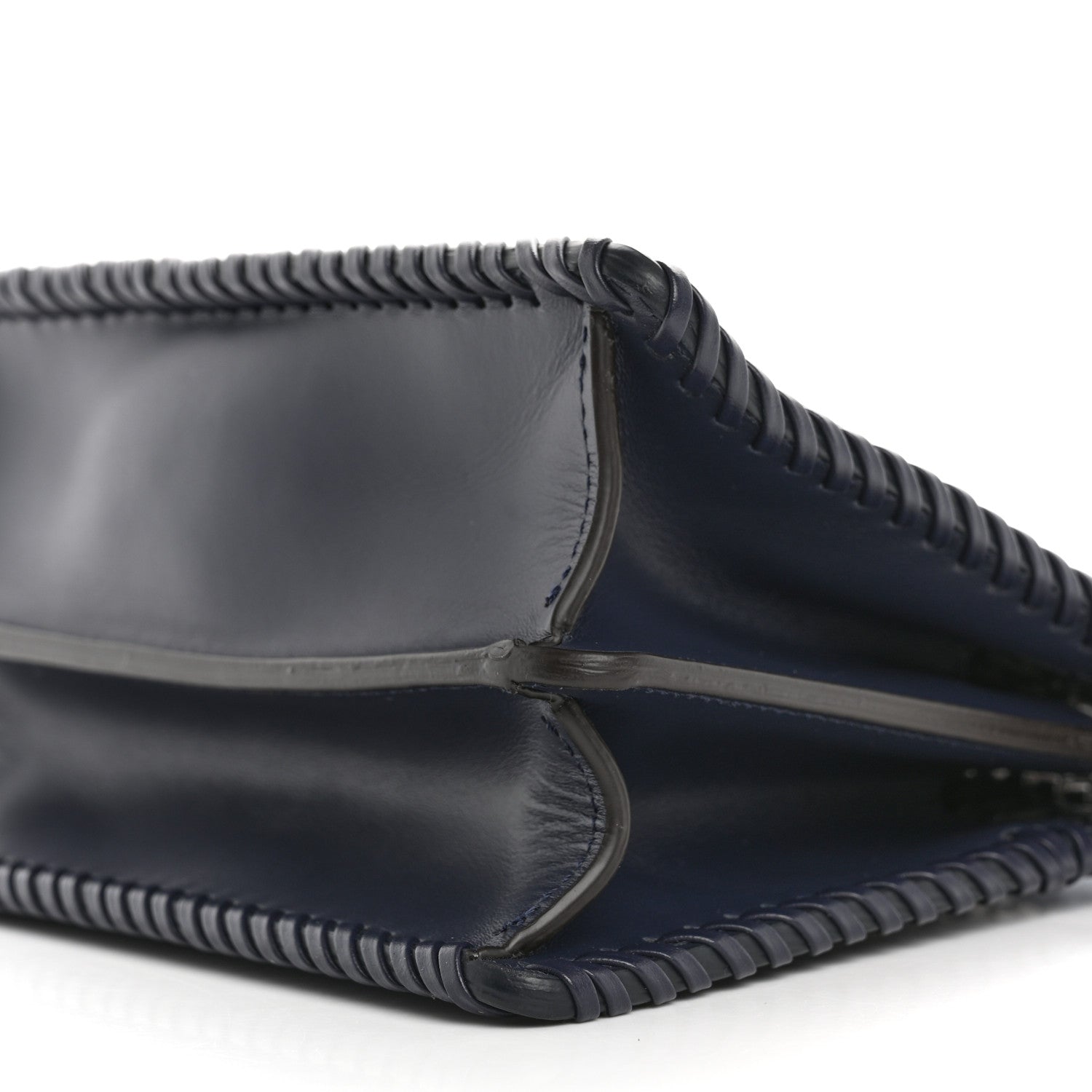 Fendi Vitello King Shiny Nappa Intreccio Petite Peekaboo I SEE U Satchel Midnight 12 of 12
