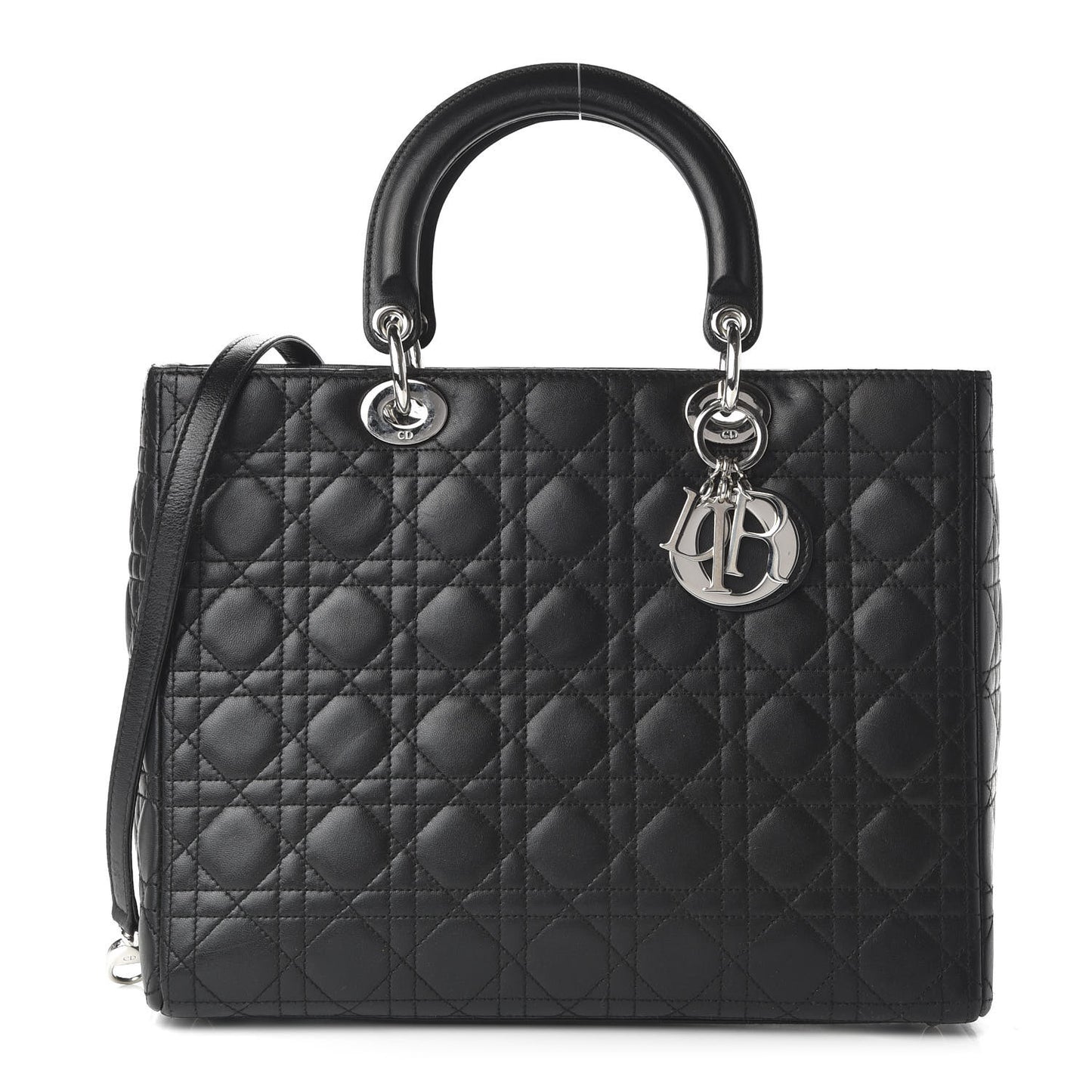 Lambskin Cannage Large Lady Dior Black