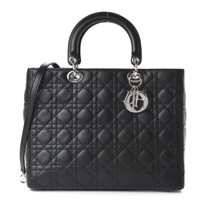 Christian Dior Lambskin Cannage Large Lady Dior Black 1 of 10