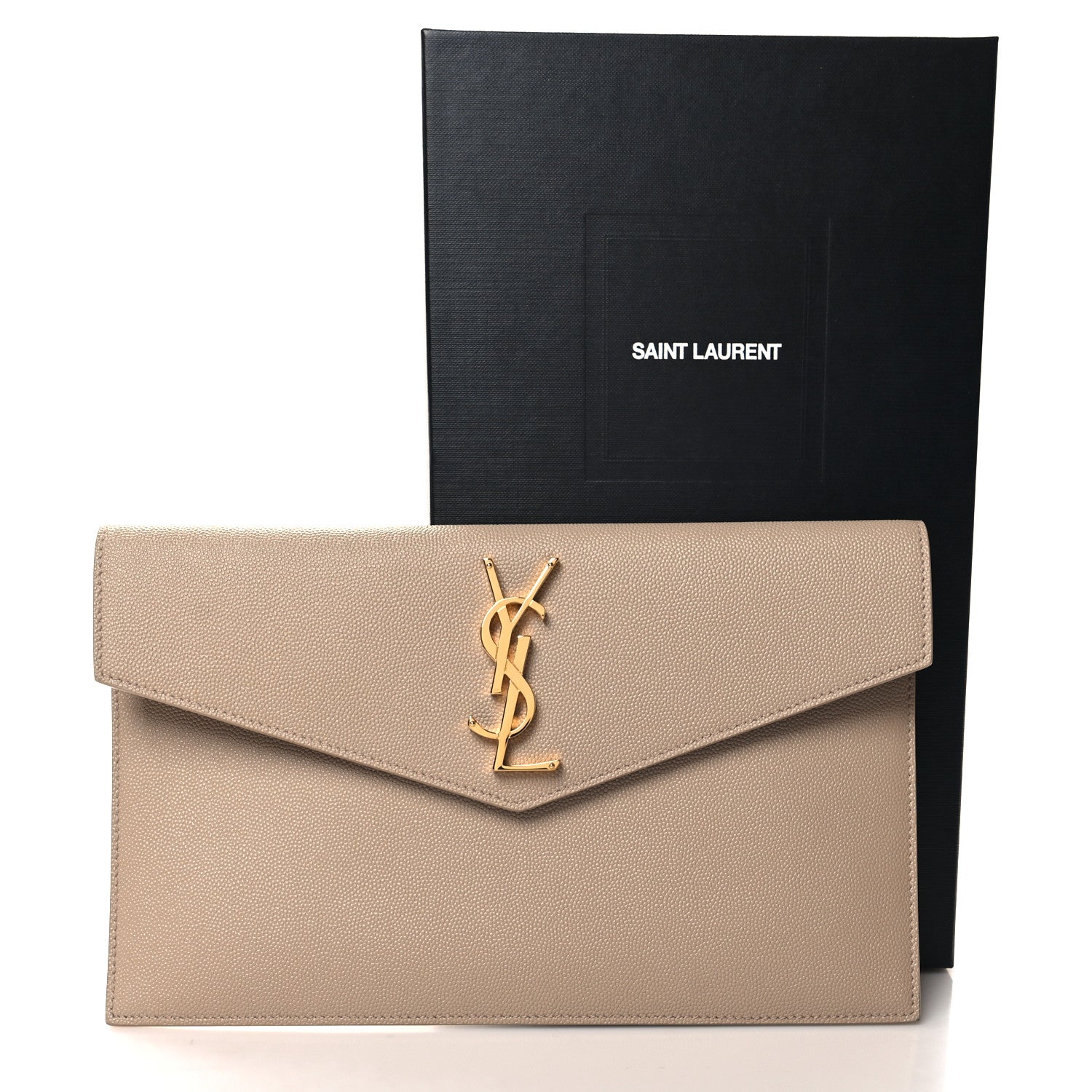 Saint Laurent Grain De Poudre Uptown Pouch Dark Beige 11 of 11