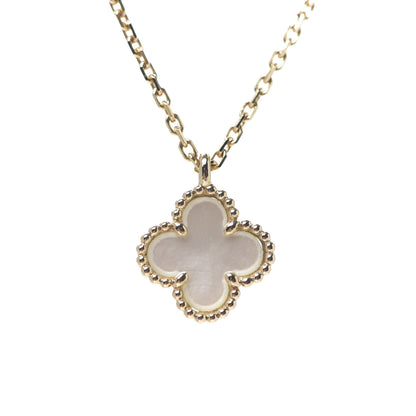 Van Cleef & Arpels 18K Yellow Gold Mother of Pearl Sweet Alhambra Pendant Necklace 3 of 6