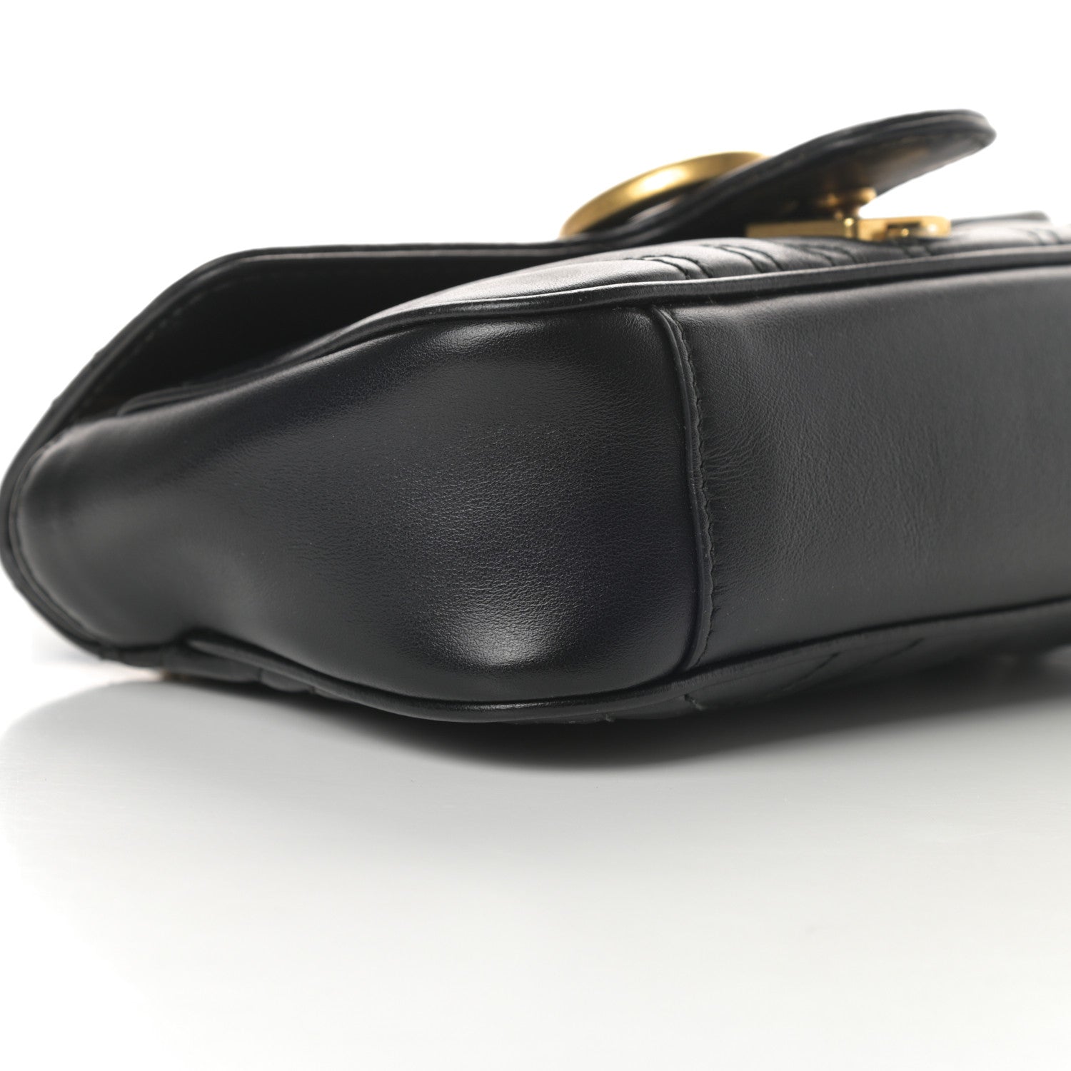 Gucci Calfskin Matelasse Mini GG Marmont Shoulder Bag Black 9 of 14