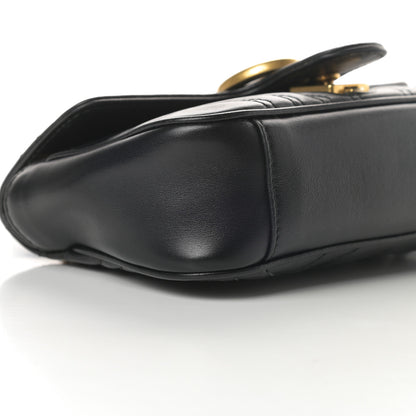 Gucci Calfskin Matelasse Mini GG Marmont Shoulder Bag Black 9 of 14