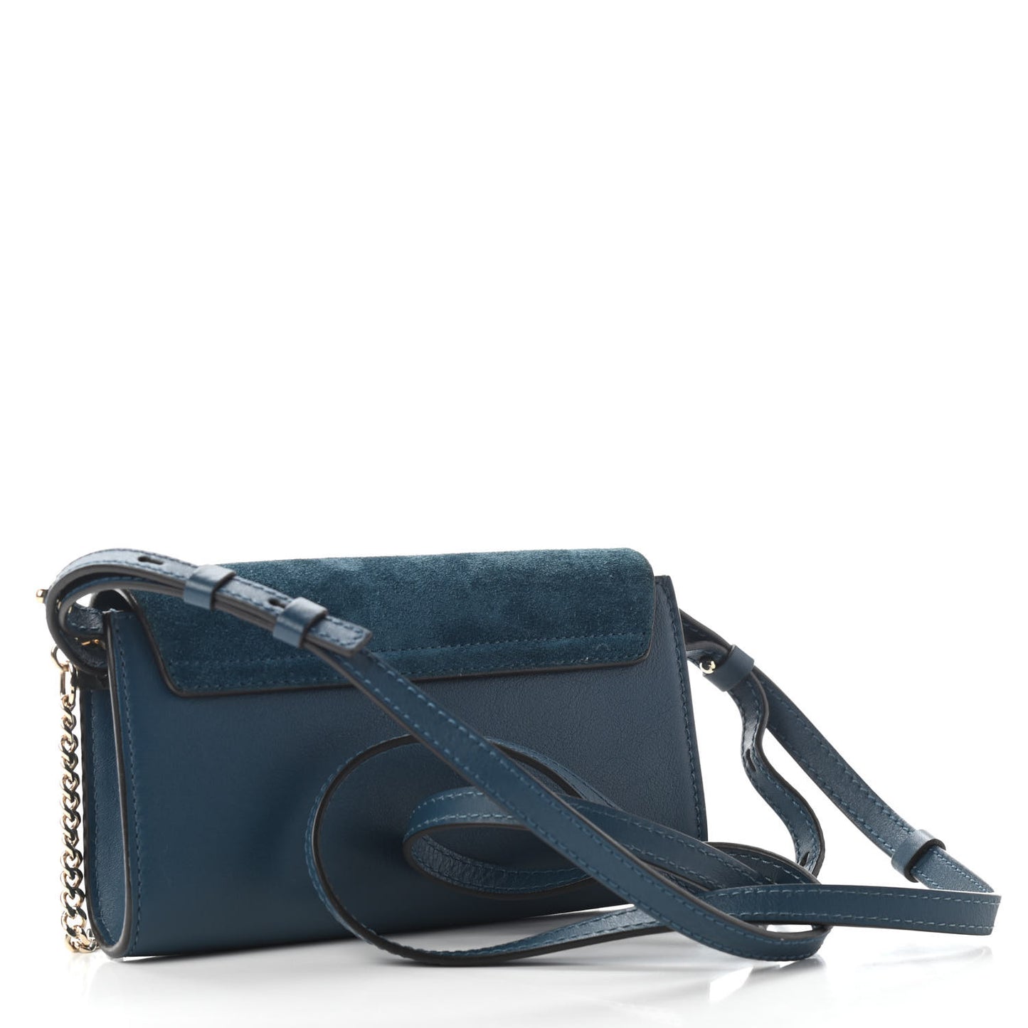 Suede Calfskin Mini Faye Shoulder Bag Majolica Blue