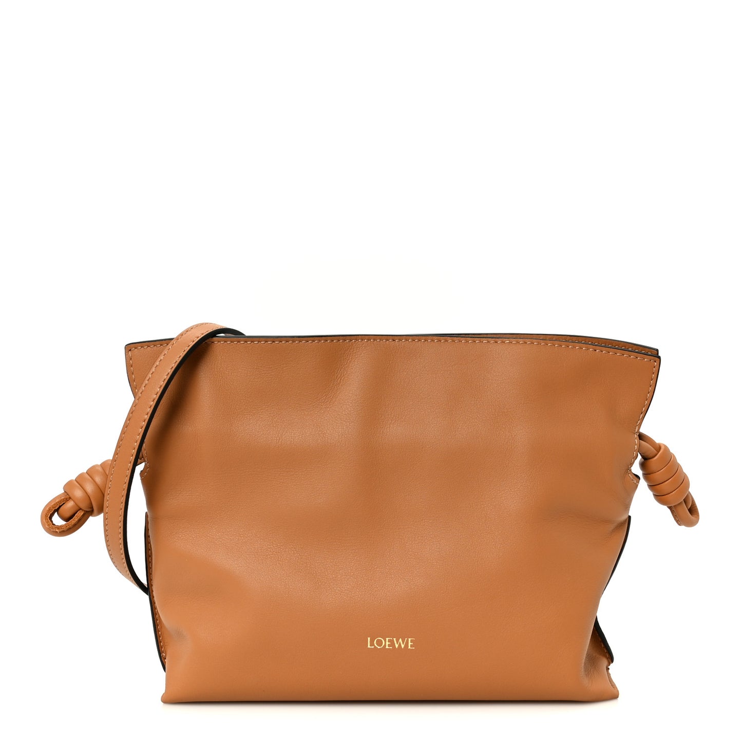 Calfskin Mini Flamenco Knot Clutch Warm Desert Warm Desert
