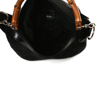 Gucci Nylon Bamboo Top Handle Hobo Black 4 of 14