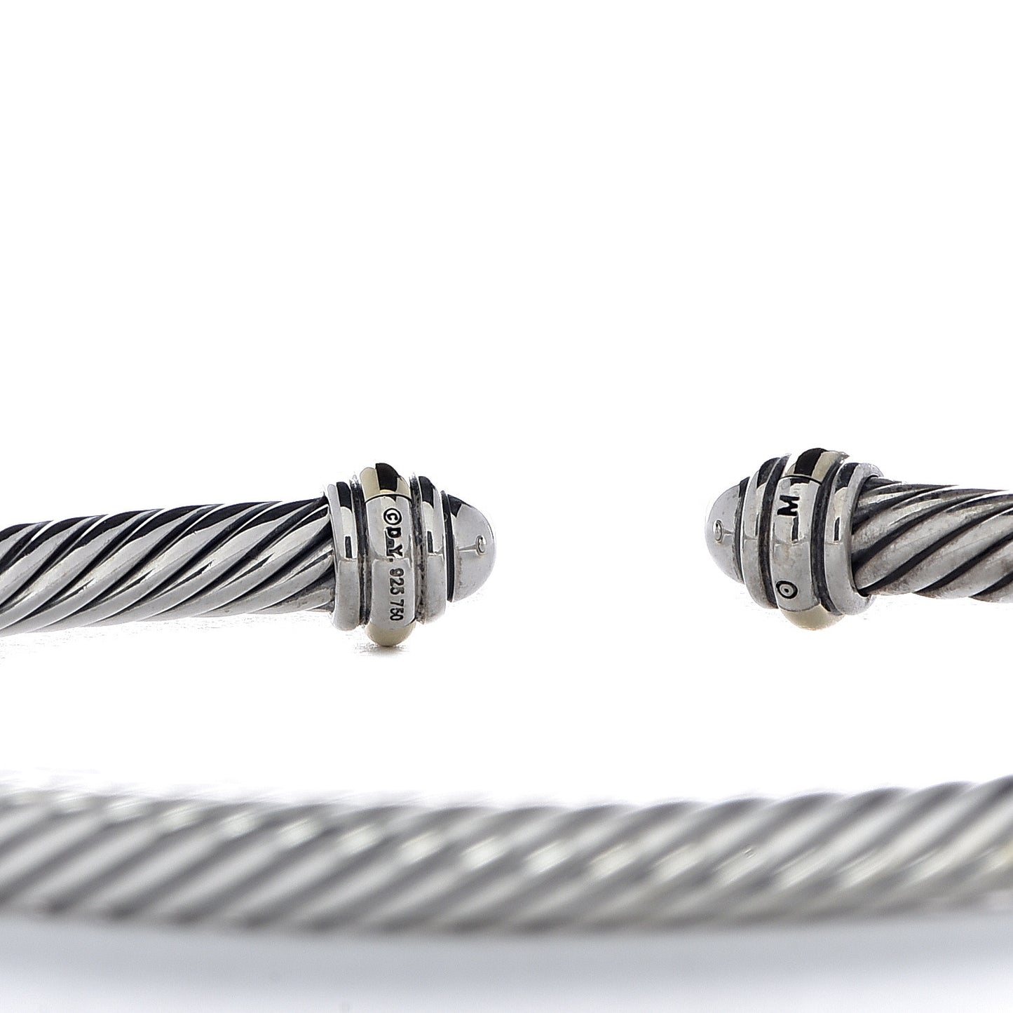 Sterling Silver 18K Yellow Gold 4mm Cable Classics Bracelet