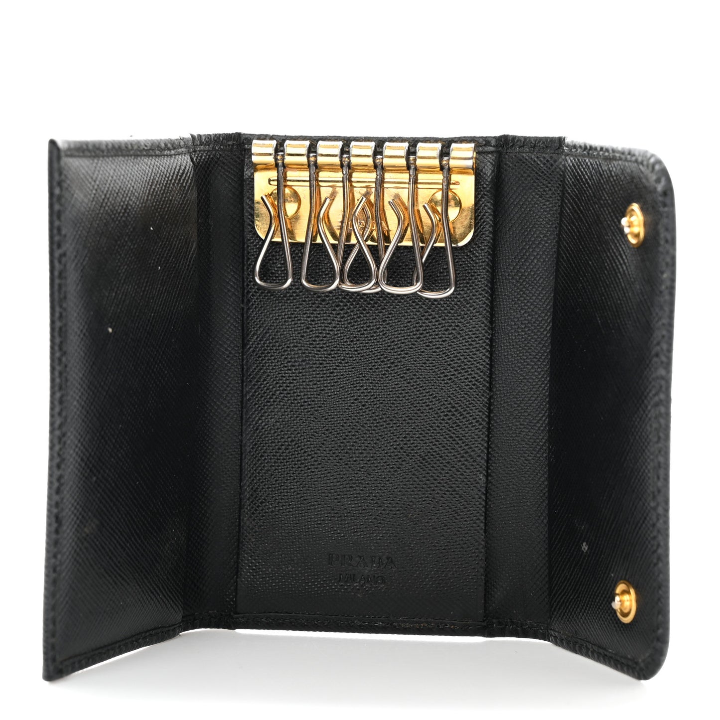 Saffiano Metal 6 Key Holder Black