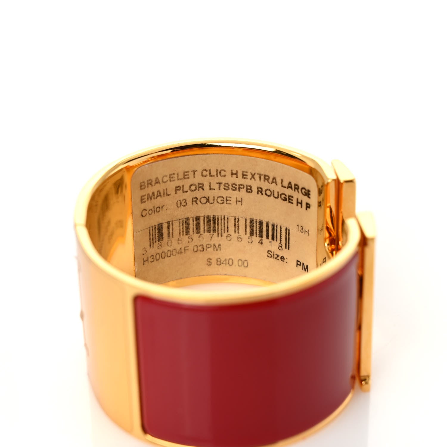 Hermes Enamel Clic Clac H Extra Wide Bracelet PM Red 5 of 6