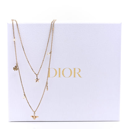 Christian Dior Metal Crystal Double Necklace Gold 3 of 6