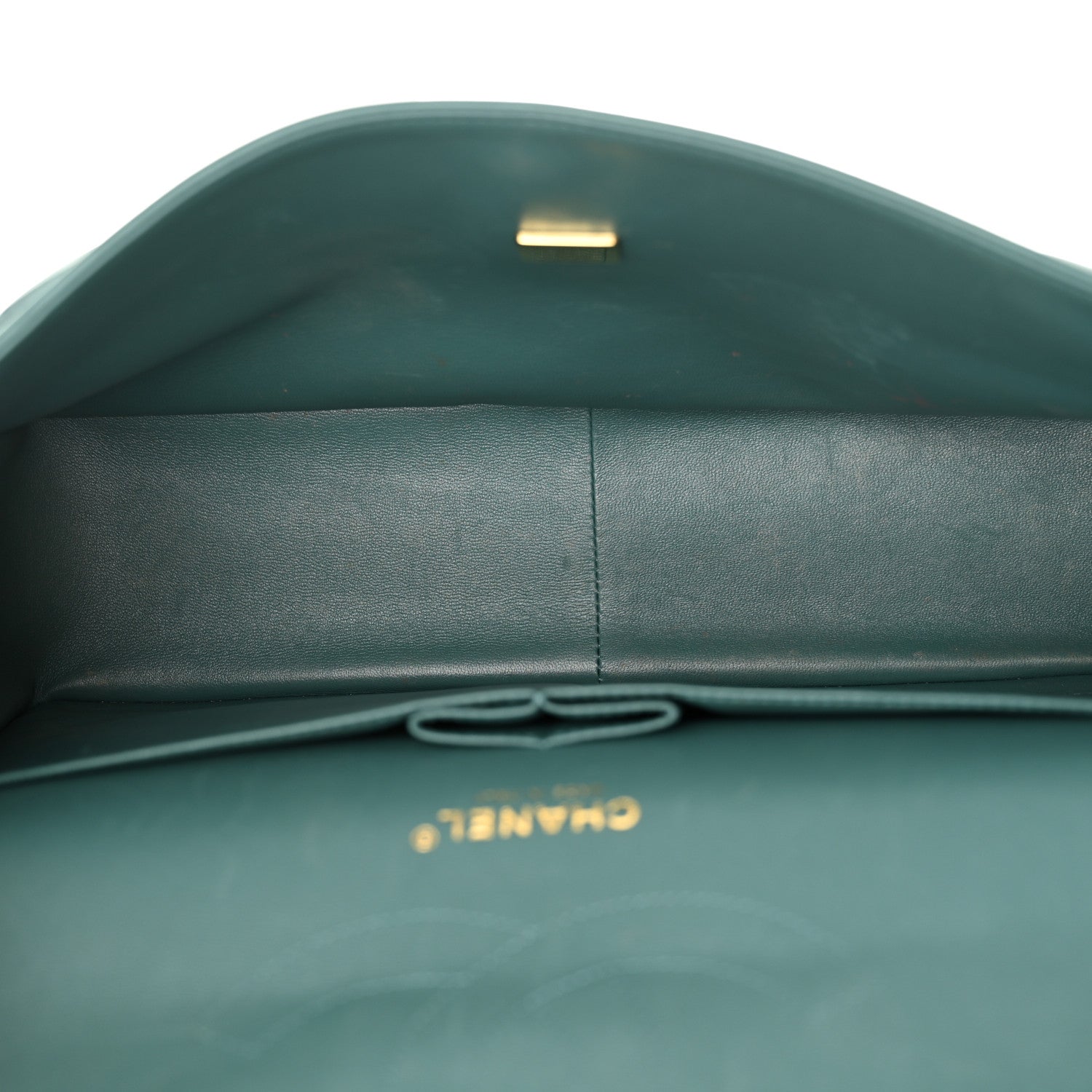 Chanel Lambskin Quilted Jumbo Double Flap Green 5 of 18