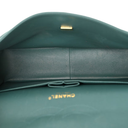 Chanel Lambskin Quilted Jumbo Double Flap Green 5 of 18