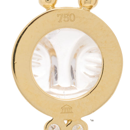 Temple St. Clair 18K Yellow Gold Diamond Rock Crystal 10mm Moonface Pendant 3 of 4