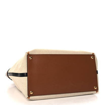 Burberry Calfskin Canvas Logo Print Medium Belt Bag Malt Brown Black 4 of 14