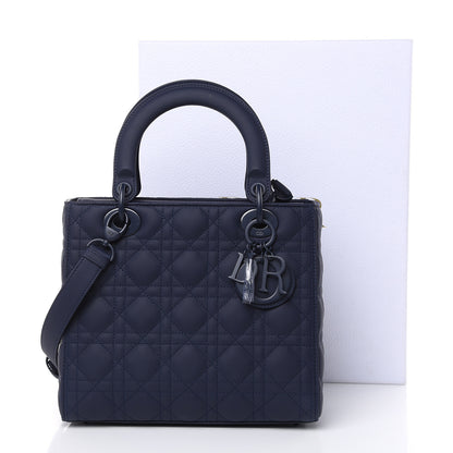 Christian Dior Ultra Matte Calfskin Cannage Medium Lady Dior Blue 10 of 10
