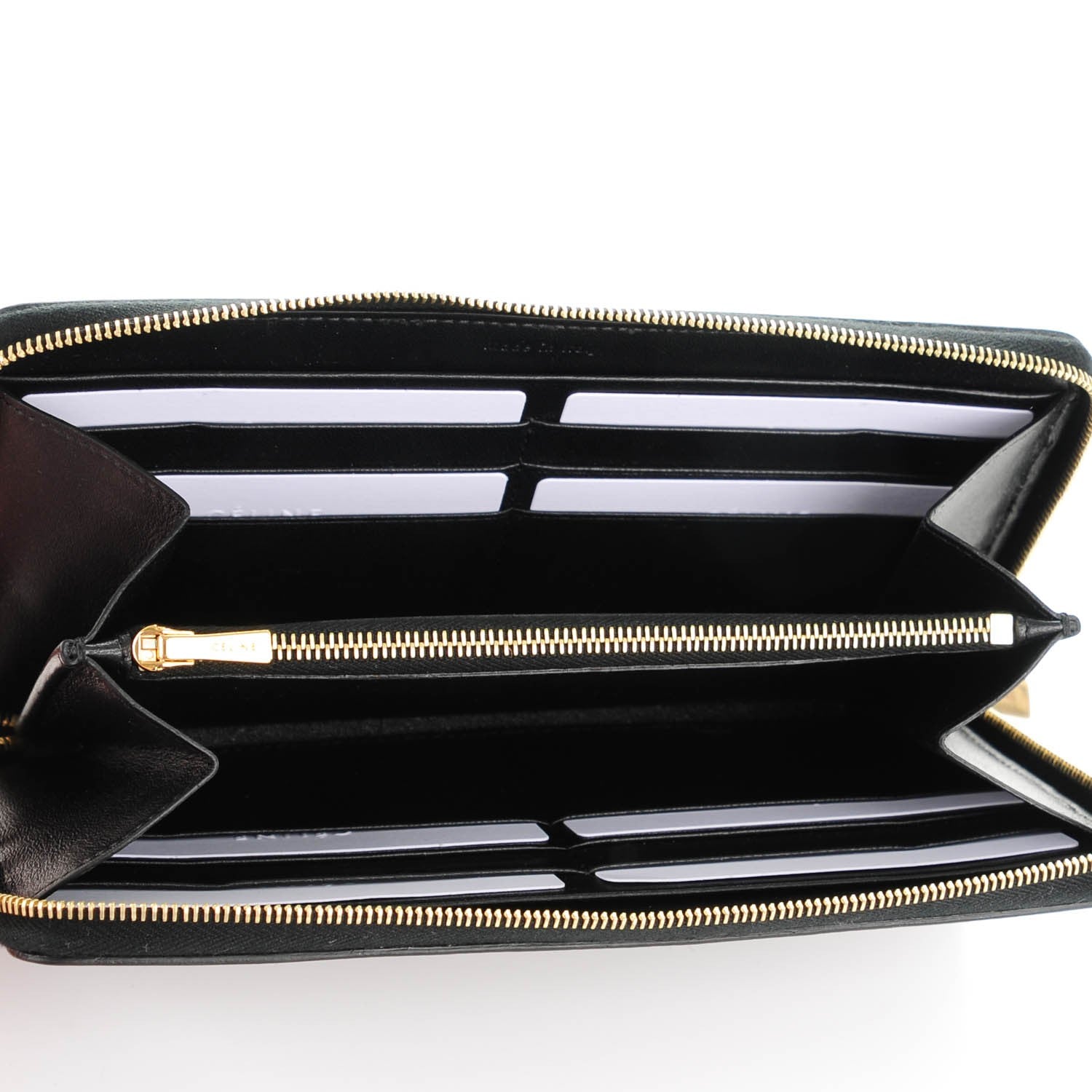 Celine Lambskin Large Zip Around Multifunction Wallet Black 5 of 7