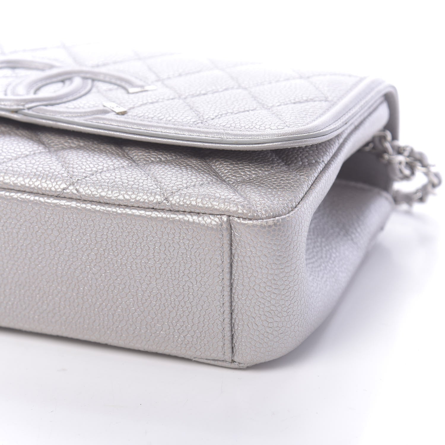 Chanel Metallic Caviar Quilted Small CC Filigree Flap Silver 9 of 13
