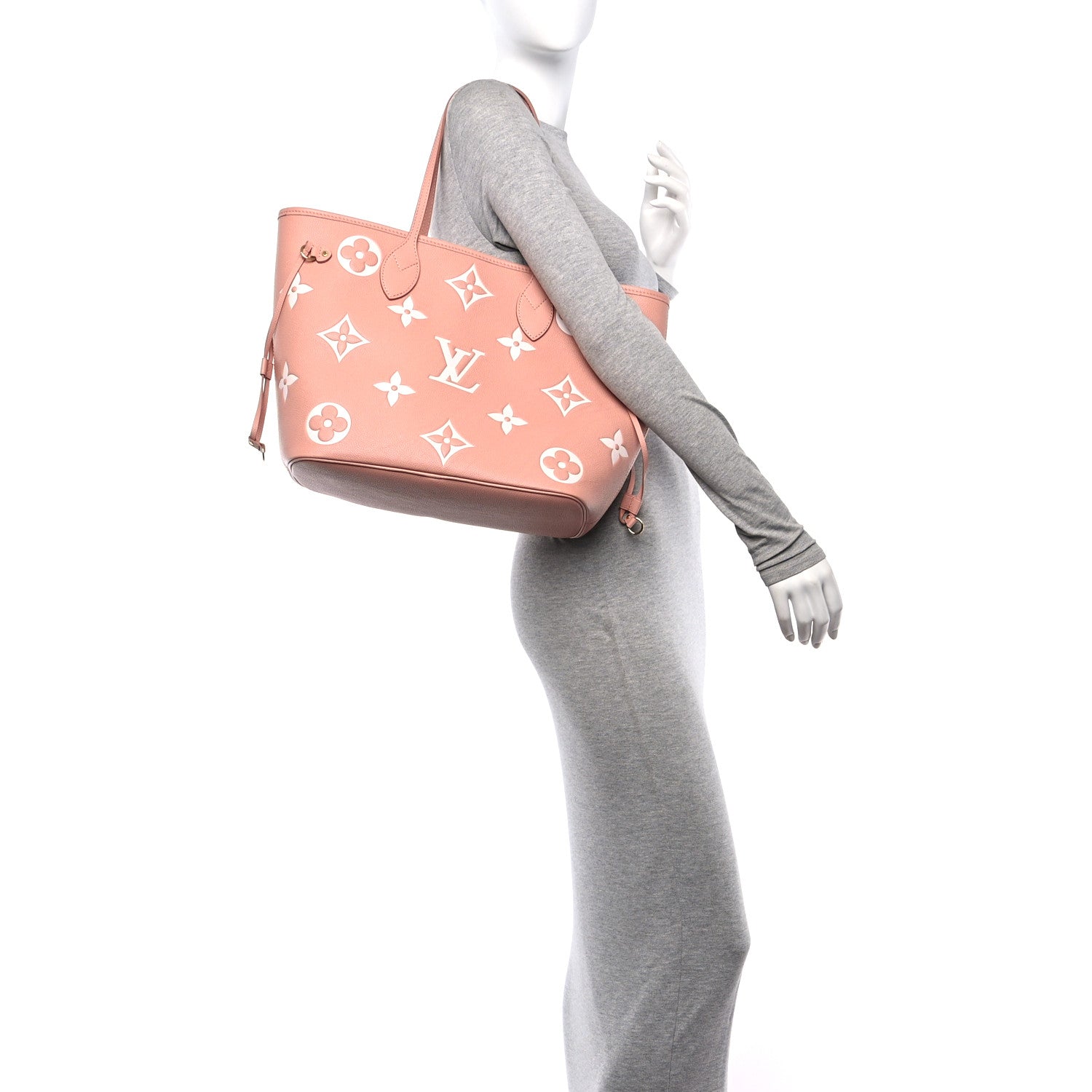 Louis Vuitton Empreinte Monogram Giant Neverfull MM Trianon Pink Cream 2 of 10