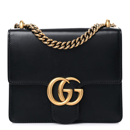 Gucci Knight Calfskin Small GG Marmont Chain Handle Bag Black 1 of 18