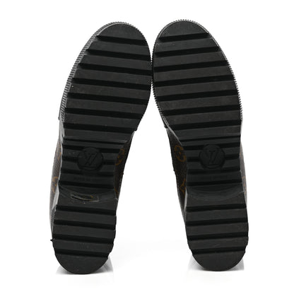 Louis Vuitton Suede Calfskin Monogram Laureate Platform Desert Boots 40 Black 5 of 7