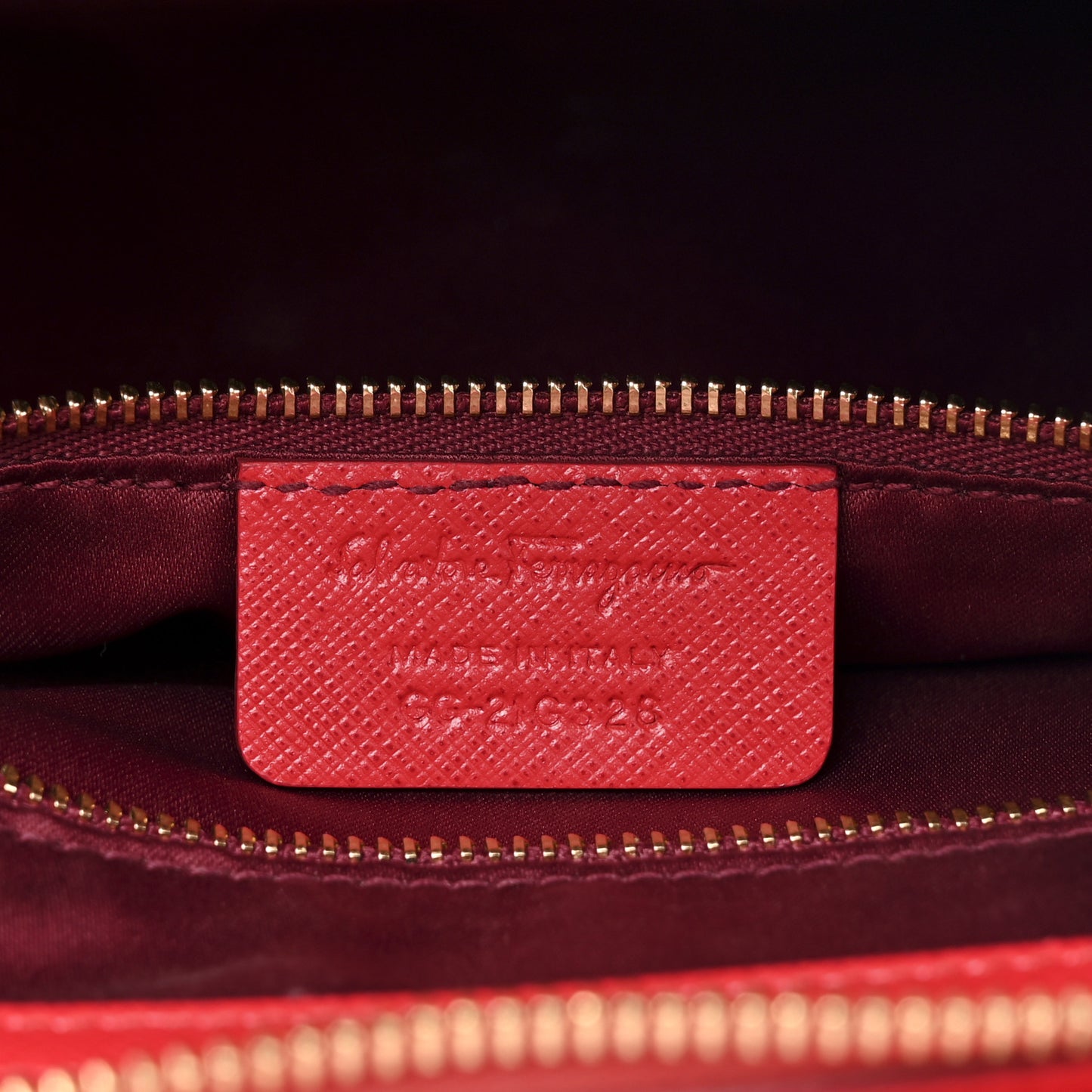 Printed Calfskin Gancini Tote Red Purple
