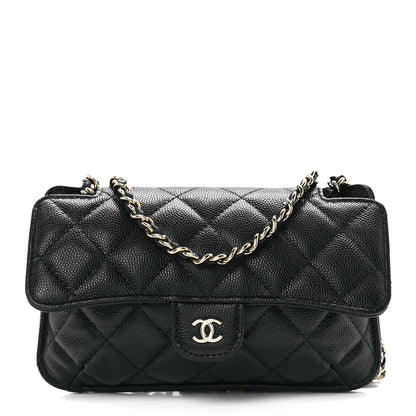 Chanel Caviar Fabric Quilted Foldable Tote With Chain Black Multicolor 12 of 19