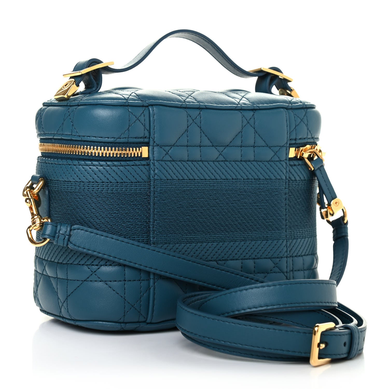 Christian Dior Lambskin Cannage Small Diortravel Vanity Case Deep Ocean 2 of 4