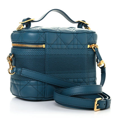 Christian Dior Lambskin Cannage Small Diortravel Vanity Case Deep Ocean 2 of 4