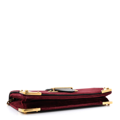 Prada Velvet City Calfskin Cahier Clutch With Chain Ribes Black 4 of 14