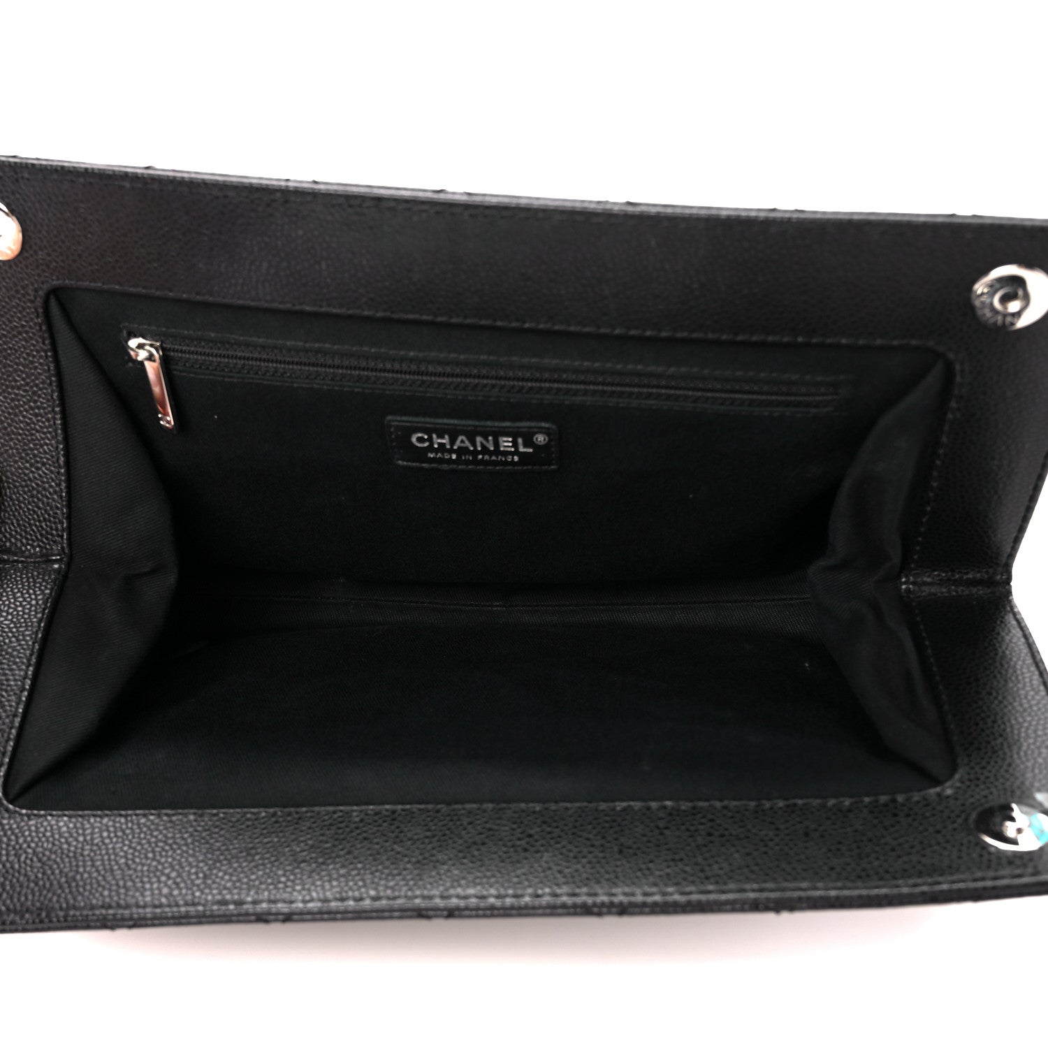 Chanel Caviar Quilted CC Beauty Clutch Black 5 of 10