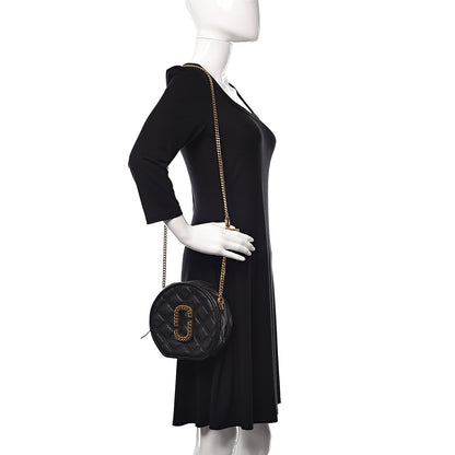 Marc Jacobs Grained Calfskin Quilted The Status Round Crossbody Black 2 of 11