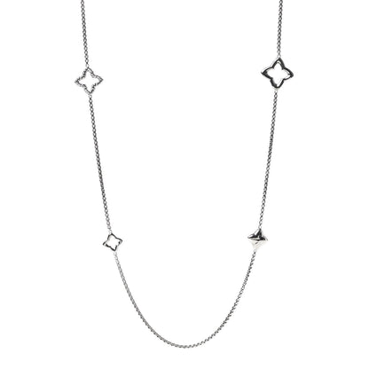 David Yurman Sterling Silver 25mm Quatrefoil Chain Necklace 1 of 4