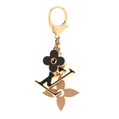 Louis Vuitton Metal Enamel Fleur De Monogram Bag Charm Dore 1 of 10