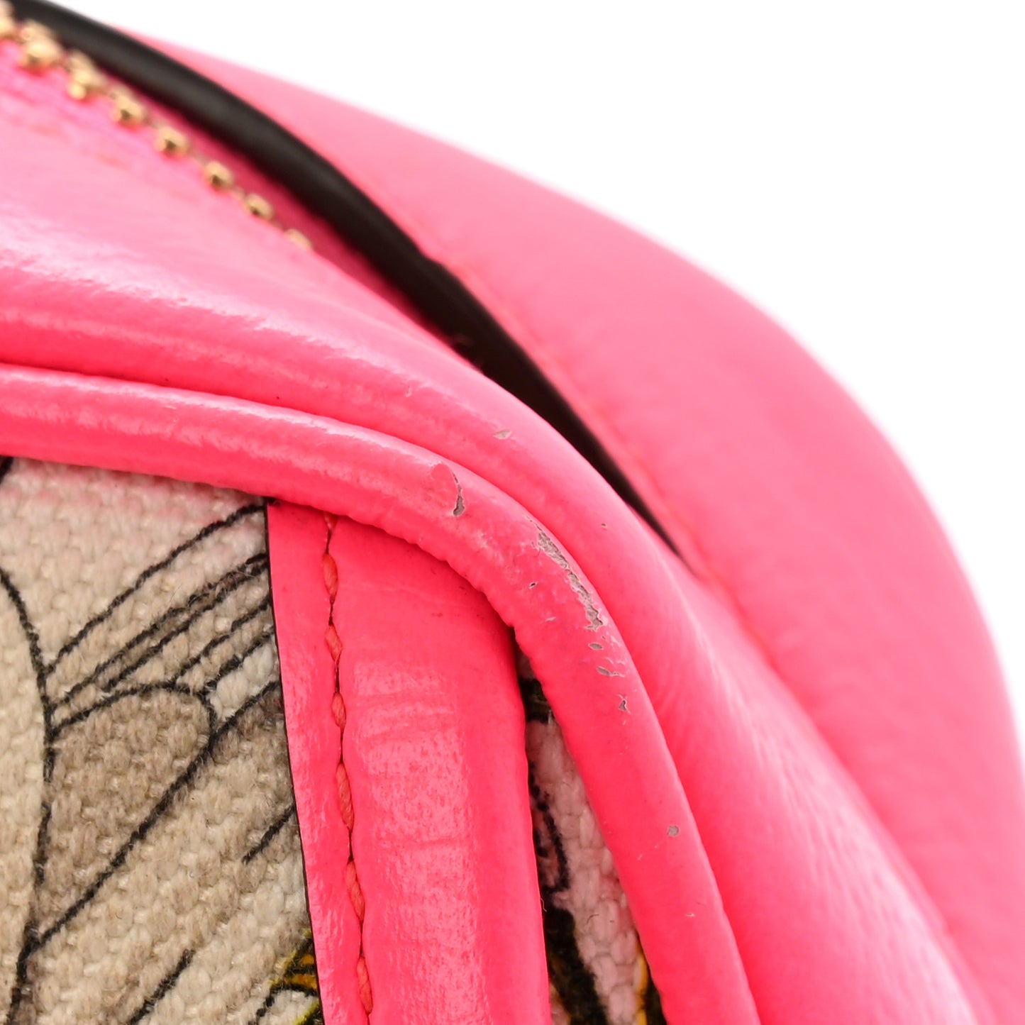 Canvas Flora Floral Shoulder Bag White Fuchsia Fluo