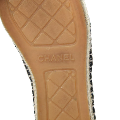 Chanel Suede Pearl CC Espadrilles 36 Black 6 of 7