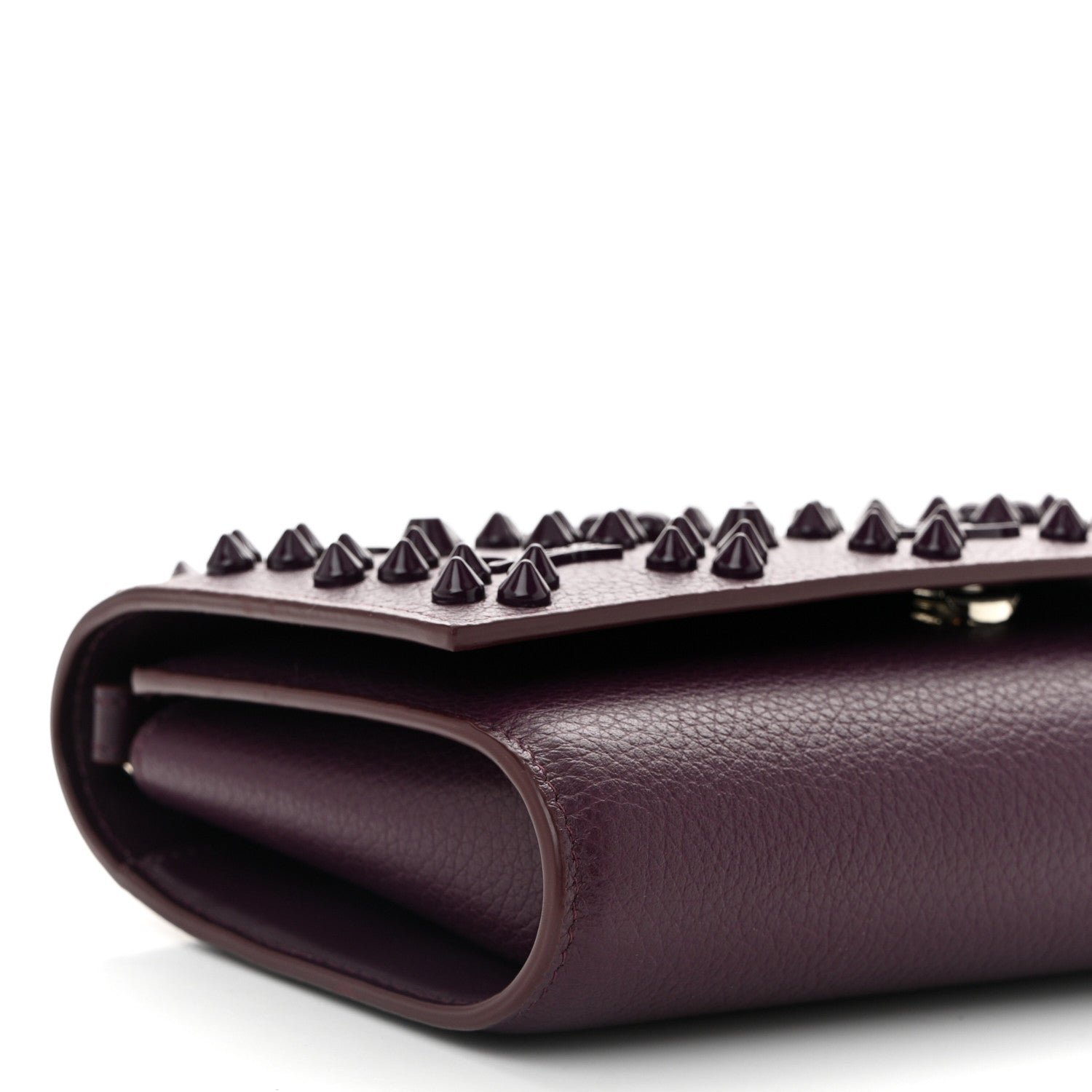 Christian Louboutin Calfskin Spikes Loubinthesky Paloma Clutch Merlot 9 of 10