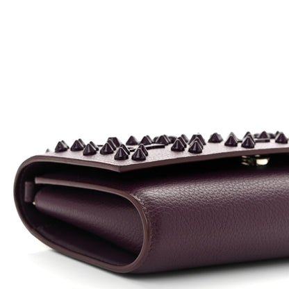 Christian Louboutin Calfskin Spikes Loubinthesky Paloma Clutch Merlot 9 of 10