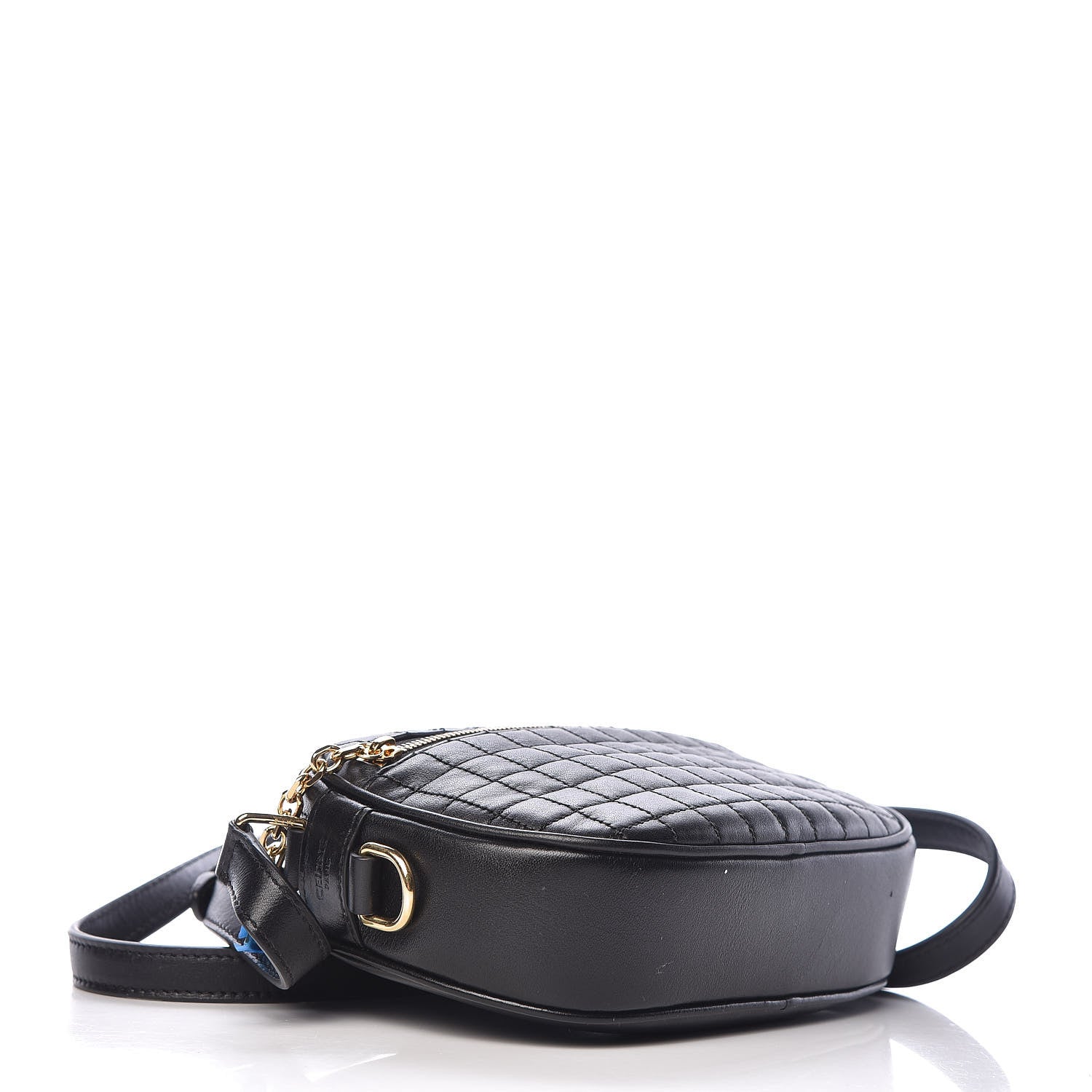Celine Calfskin Quilted Small C Charm Bag Black 4 of 11