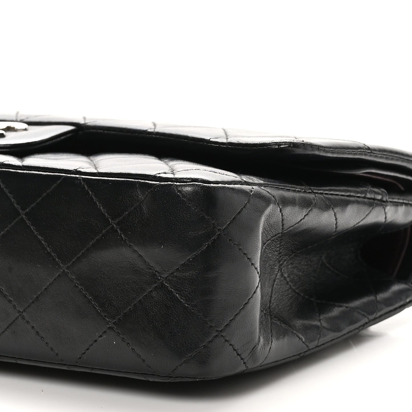Lambskin Quilted Medium Double Flap Black