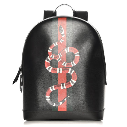 Gucci Calfskin Kingsnake Dome Backpack Black 1 of 8