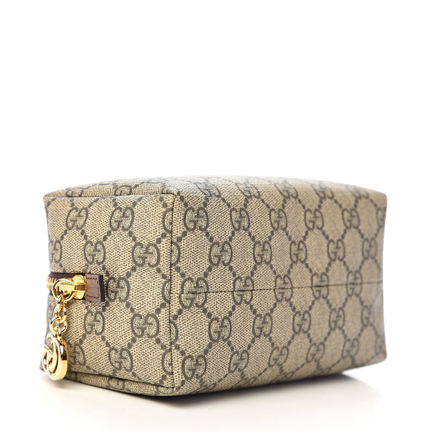 Soft GG Supreme Monogram Calfskin Medium Ophidia Cosmetic Case Beige Ebony New Acero