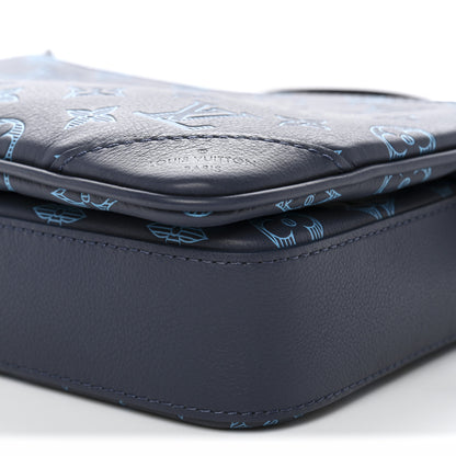 Louis Vuitton Calfskin Monogram Shadow Trio Messenger Navy River Blue 9 of 10